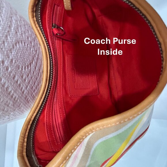 Coach Soho Hampton Multi-Color Striped Hobo Handbag Purse (EXCELLENT CONDITION) - Picture 6 of 7